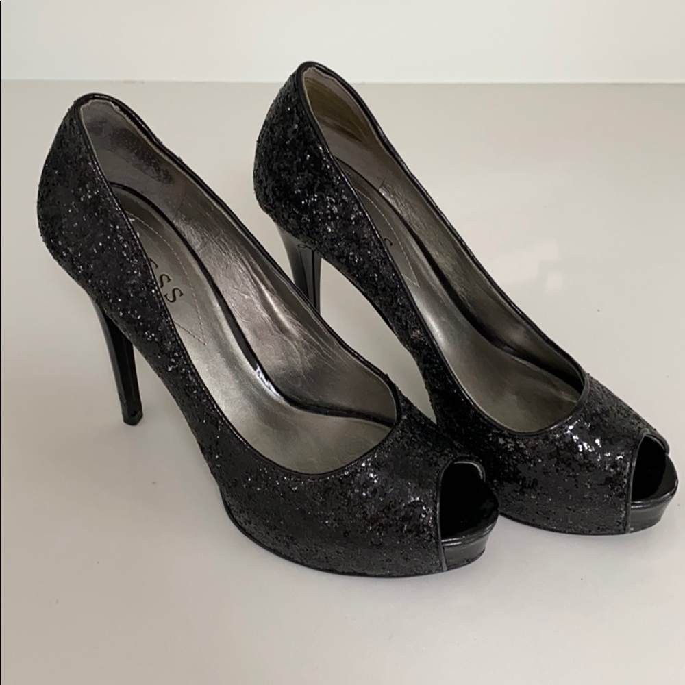 Guess Black Glitter Pumps